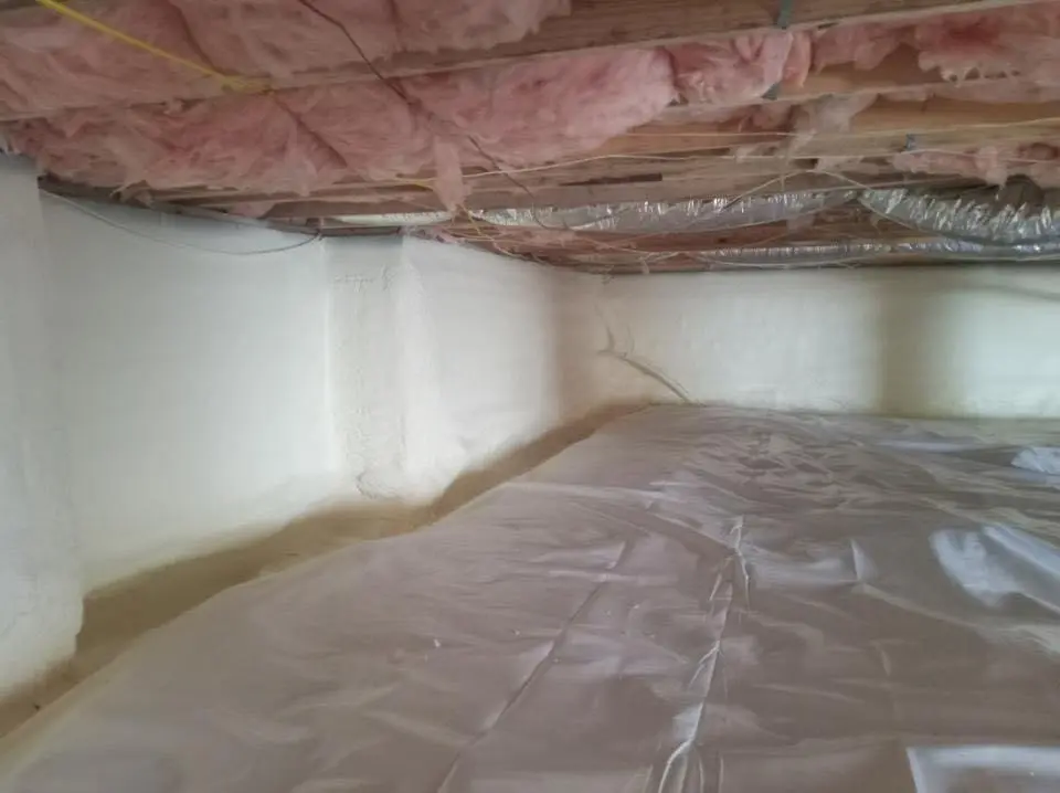 Crawl space encapsulation with closed-cell spray foam for Roof Waterproofing in Vienna